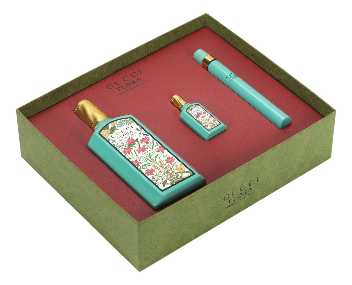 GUCCI FLORA GORGEOUS JASMINE SET 3 PCS 100ML-5ML -10ML